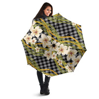 Ele'ele Hawai'i Palaka Plumeria Umbrella Puakenikeni and Maile Lei LT9 - Polynesian Pride