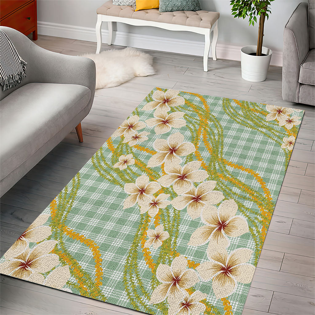 Liko Kukui Hawai'i Palaka Plumeria Area Rug Puakenikeni and Maile Lei LT9 - Polynesian Pride