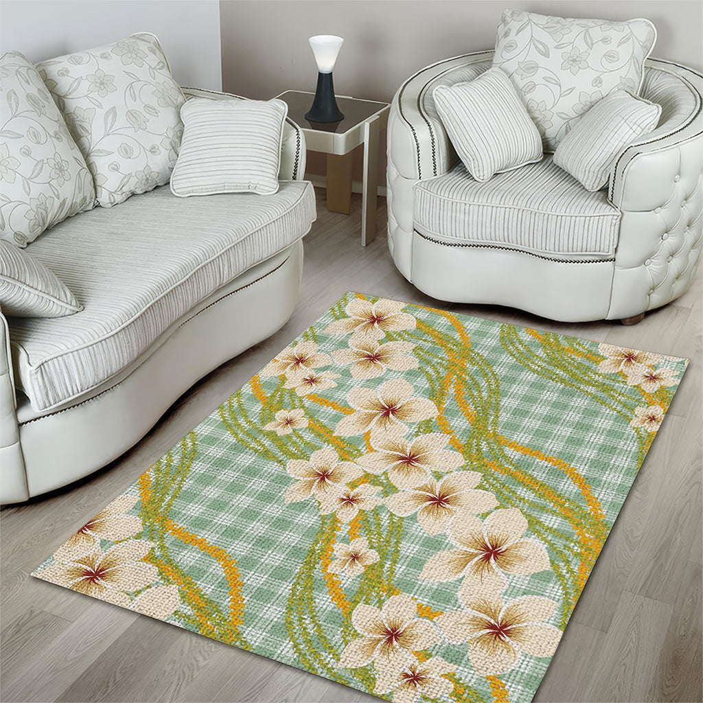 Liko Kukui Hawai'i Palaka Plumeria Area Rug Puakenikeni and Maile Lei LT9 - Polynesian Pride