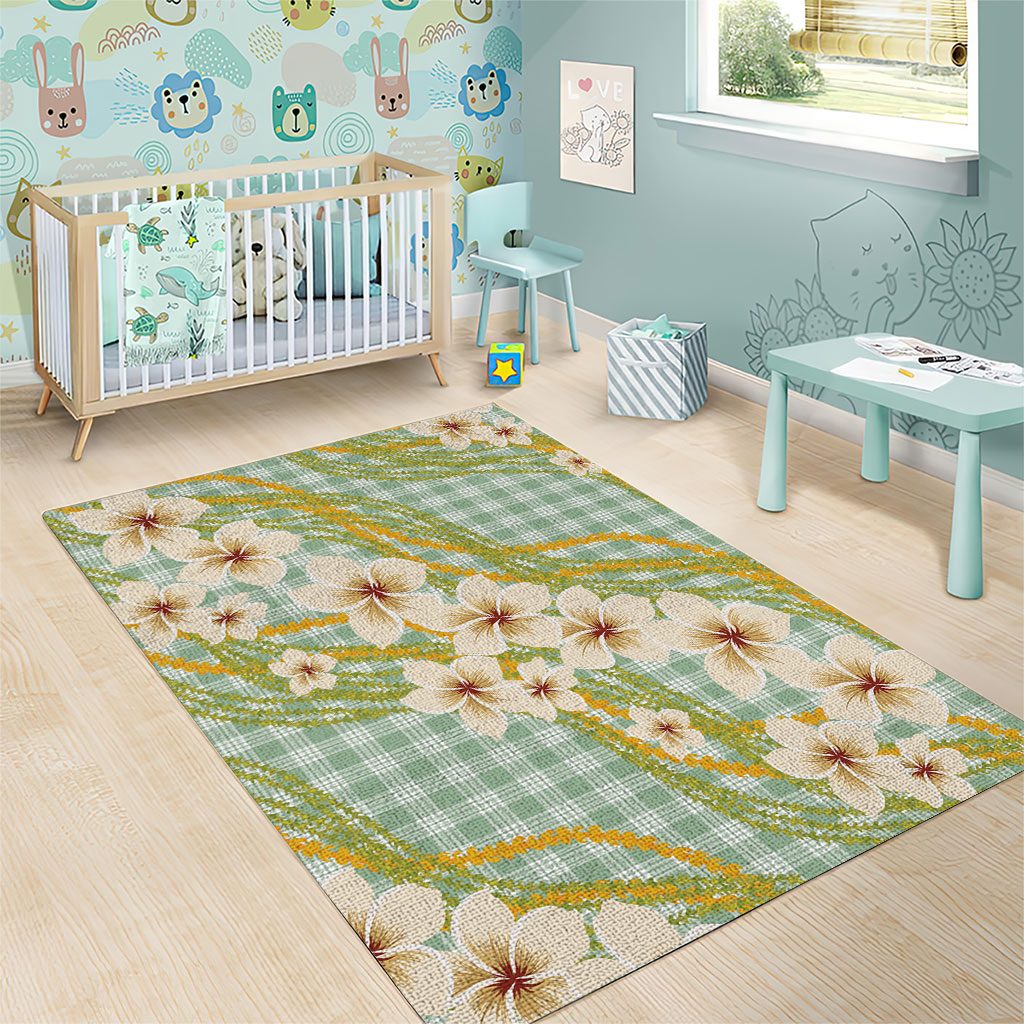 Liko Kukui Hawai'i Palaka Plumeria Area Rug Puakenikeni and Maile Lei LT9 - Polynesian Pride