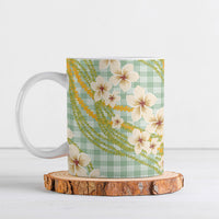 Liko Kukui Hawai'i Palaka Plumeria Ceramic Mug Puakenikeni and Maile Lei LT9 Sage Green - Polynesian Pride