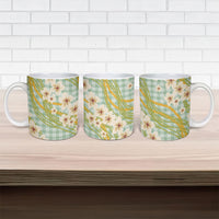 Liko Kukui Hawai'i Palaka Plumeria Ceramic Mug Puakenikeni and Maile Lei LT9 - Polynesian Pride