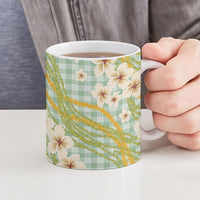 Liko Kukui Hawai'i Palaka Plumeria Ceramic Mug Puakenikeni and Maile Lei LT9 - Polynesian Pride