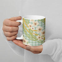 Liko Kukui Hawai'i Palaka Plumeria Ceramic Mug Puakenikeni and Maile Lei LT9 - Polynesian Pride
