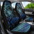 Floral Polynesian Hibiscus Tattoo Car Seat Cover Blue Gradient Style