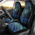 Floral Polynesian Hibiscus Tattoo Car Seat Cover Blue Gradient Style