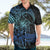 Floral Polynesian Hibiscus Tattoo Hawaiian Shirt Blue Gradient Style