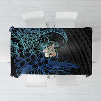 Floral Polynesian Hibiscus Tattoo Tablecloth Blue Gradient Style LT9 Blue - Polynesian Pride