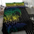 Floral Polynesian Hibiscus Tattoo Bedding Set Green Gradient Style