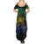 Floral Polynesian Hibiscus Tattoo Family Matching Summer Maxi Dress and Hawaiian Shirt Green Gradient Style