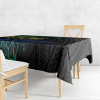 Floral Polynesian Hibiscus Tattoo Tablecloth Green Gradient Style LT9 - Polynesian Pride