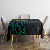 Floral Polynesian Hibiscus Tattoo Tablecloth Green Gradient Style LT9 - Polynesian Pride