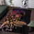 Floral Polynesian Hibiscus Tattoo Area Rug Peach Gradient Style