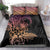 Floral Polynesian Hibiscus Tattoo Bedding Set Peach Gradient Style