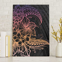 Floral Polynesian Hibiscus Tattoo Canvas Wall Art Peach Gradient Style LT9 Without Frame Peach - Polynesian Pride