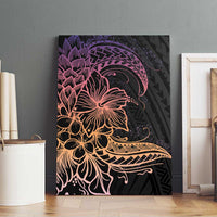 Floral Polynesian Hibiscus Tattoo Canvas Wall Art Peach Gradient Style LT9 - Polynesian Pride