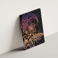 Floral Polynesian Hibiscus Tattoo Canvas Wall Art Peach Gradient Style LT9 - Polynesian Pride