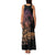 Floral Polynesian Hibiscus Tattoo Family Matching Tank Maxi Dress and Hawaiian Shirt Peach Gradient Style