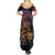 Floral Polynesian Hibiscus Tattoo Summer Maxi Dress Peach Gradient Style