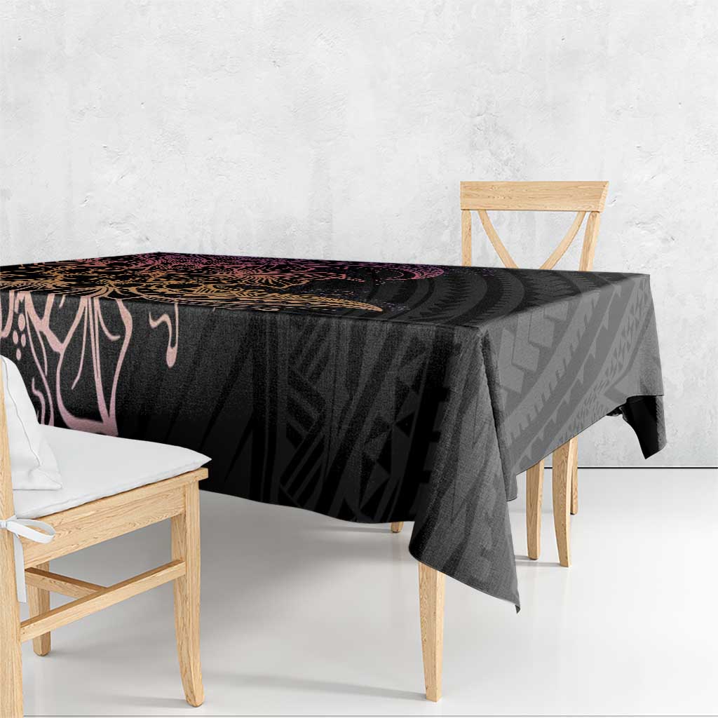Floral Polynesian Hibiscus Tattoo Tablecloth Peach Gradient Style LT9 - Polynesian Pride