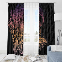 Floral Polynesian Hibiscus Tattoo Window Curtain Peach Gradient Style LT9 - Polynesian Pride