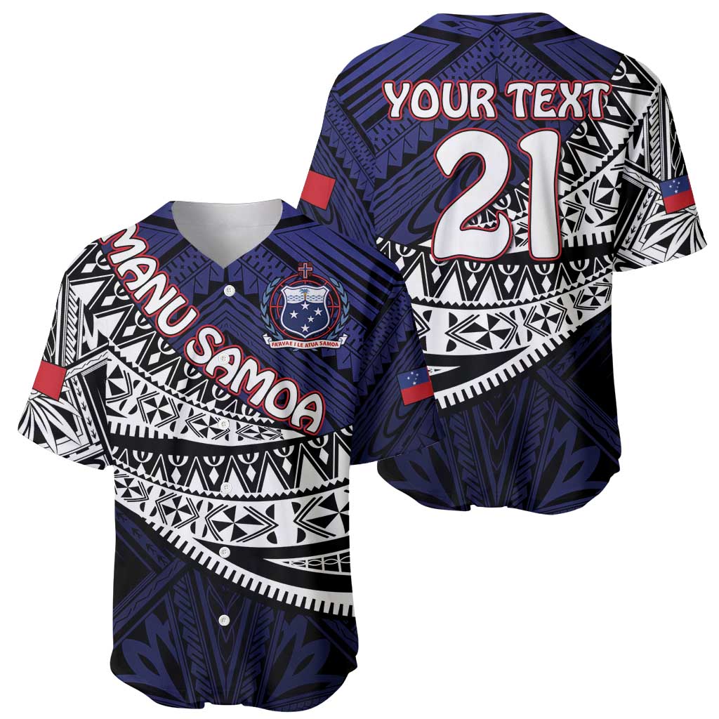 Custom Samoa Rugby Pacific Baseball Jersey Samoan Warrior Tribal Pattern LT9 - Polynesian Pride