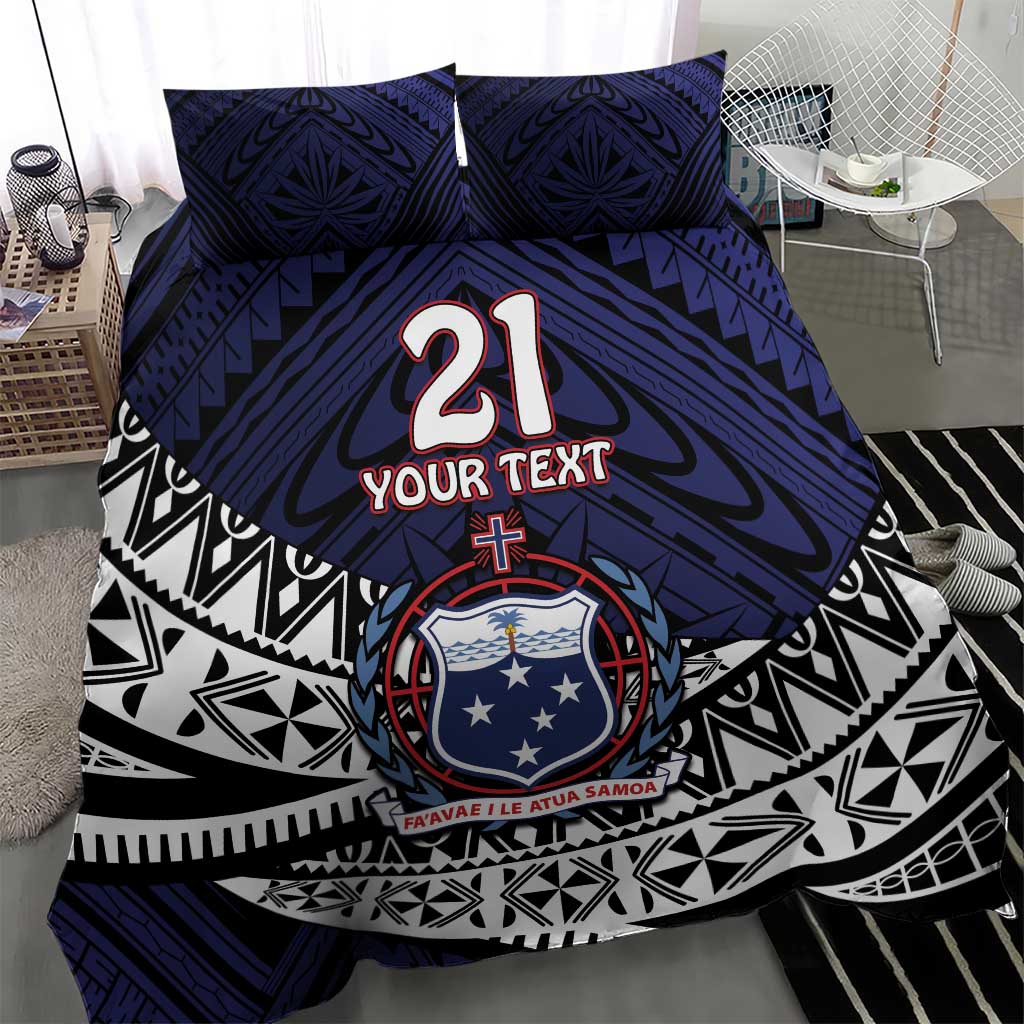 Custom Samoa Rugby Pacific Bedding Set Samoan Warrior Tribal Pattern LT9 - Polynesian Pride