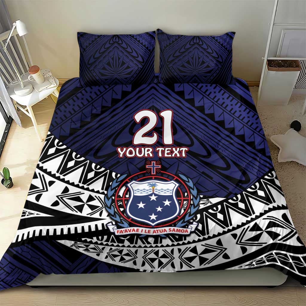 Custom Samoa Rugby Pacific Bedding Set Samoan Warrior Tribal Pattern LT9 - Polynesian Pride