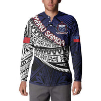 Custom Samoa Rugby Pacific Button Sweatshirt Samoan Warrior Tribal Pattern LT9 - Polynesian Pride