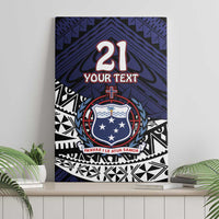 Custom Samoa Rugby Pacific Canvas Wall Art Samoan Warrior Tribal Pattern LT9 - Polynesian Pride