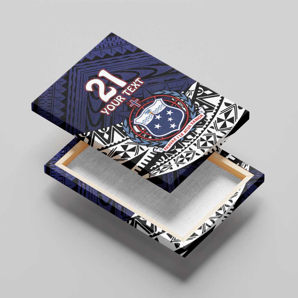 Custom Samoa Rugby Pacific Canvas Wall Art Samoan Warrior Tribal Pattern LT9 - Polynesian Pride
