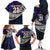 Custom Samoa Rugby Pacific Family Matching Off The Shoulder Long Sleeve Dress and Hawaiian Shirt Samoan Warrior Tribal Pattern