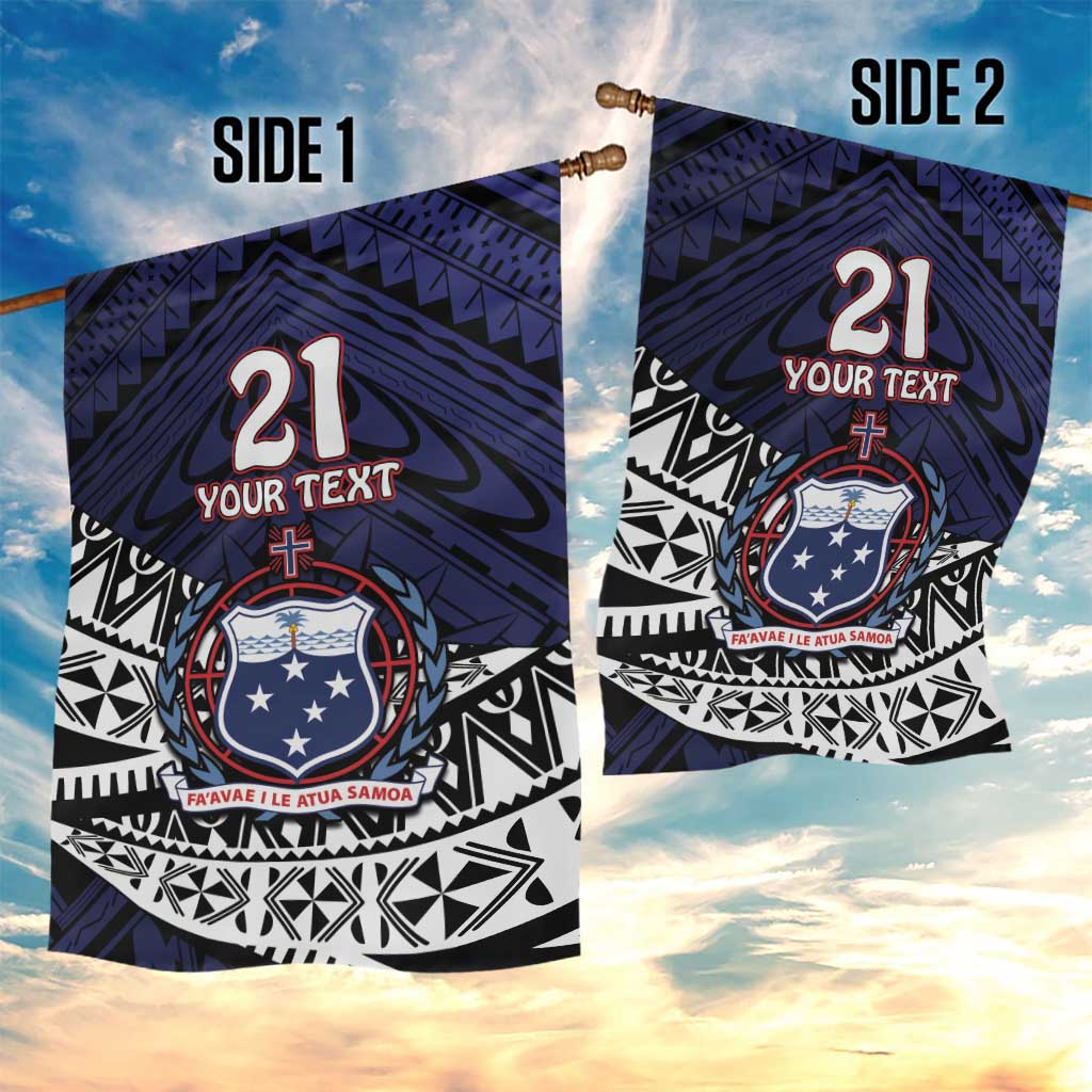 Custom Samoa Rugby Pacific Garden Flag Samoan Warrior Tribal Pattern LT9 - Polynesian Pride