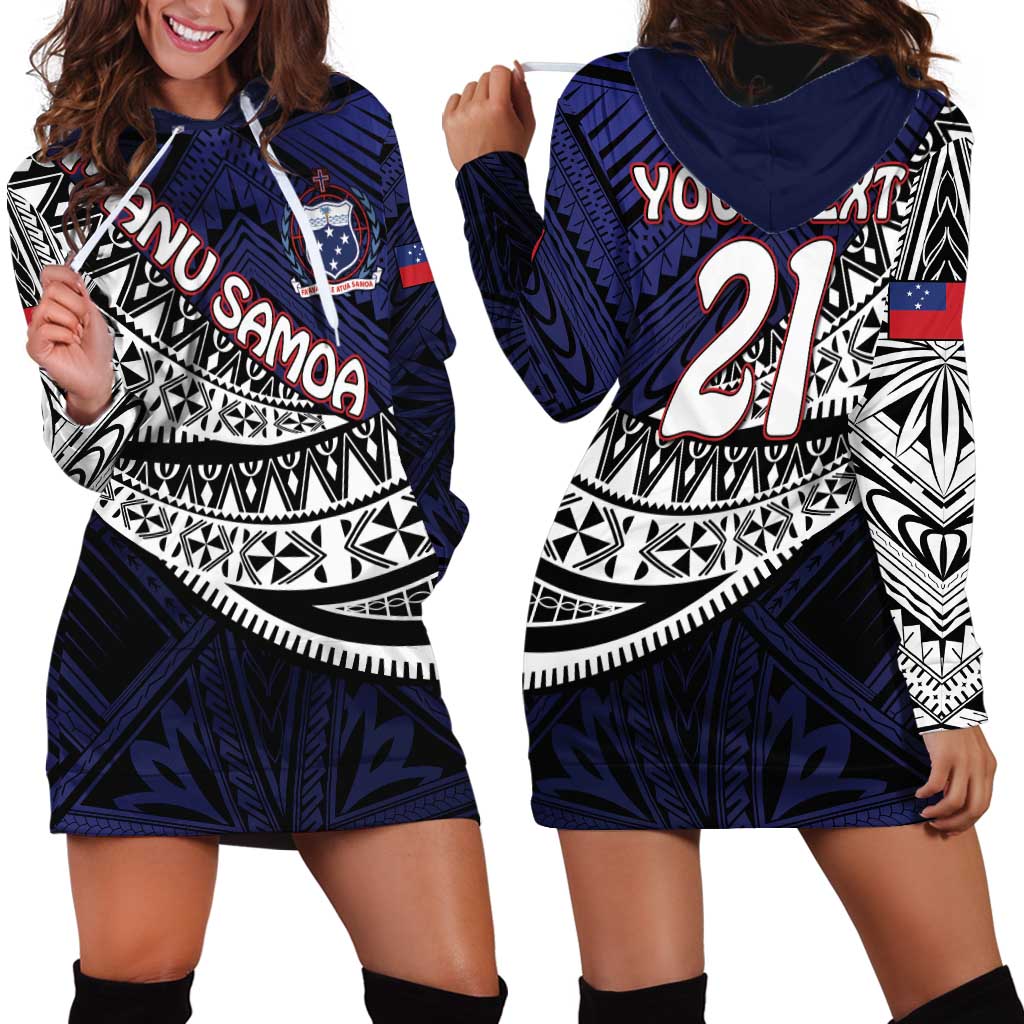 Custom Samoa Rugby Pacific Hoodie Dress Samoan Warrior Tribal Pattern LT9 - Polynesian Pride