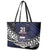 Custom Samoa Rugby Pacific Leather Tote Bag Samoan Warrior Tribal Pattern