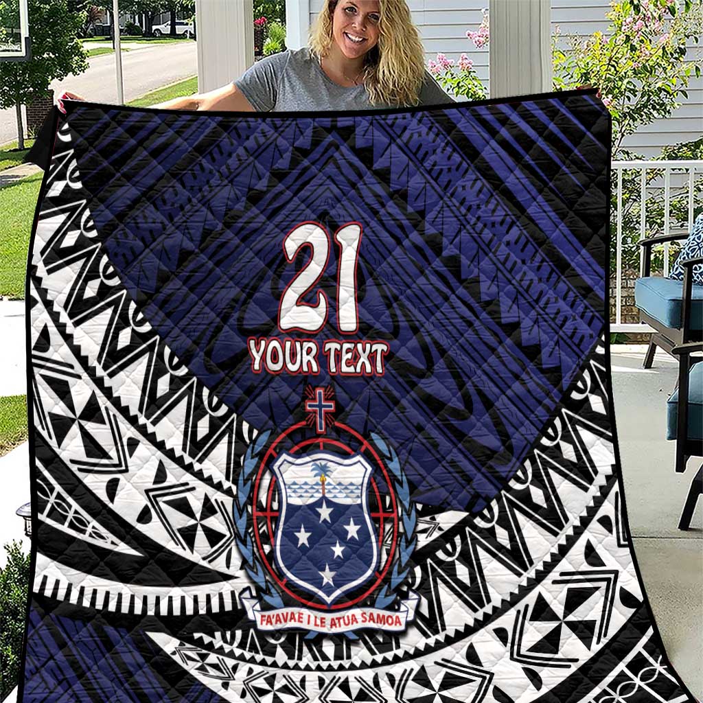 Custom Samoa Rugby Pacific Quilt Samoan Warrior Tribal Pattern