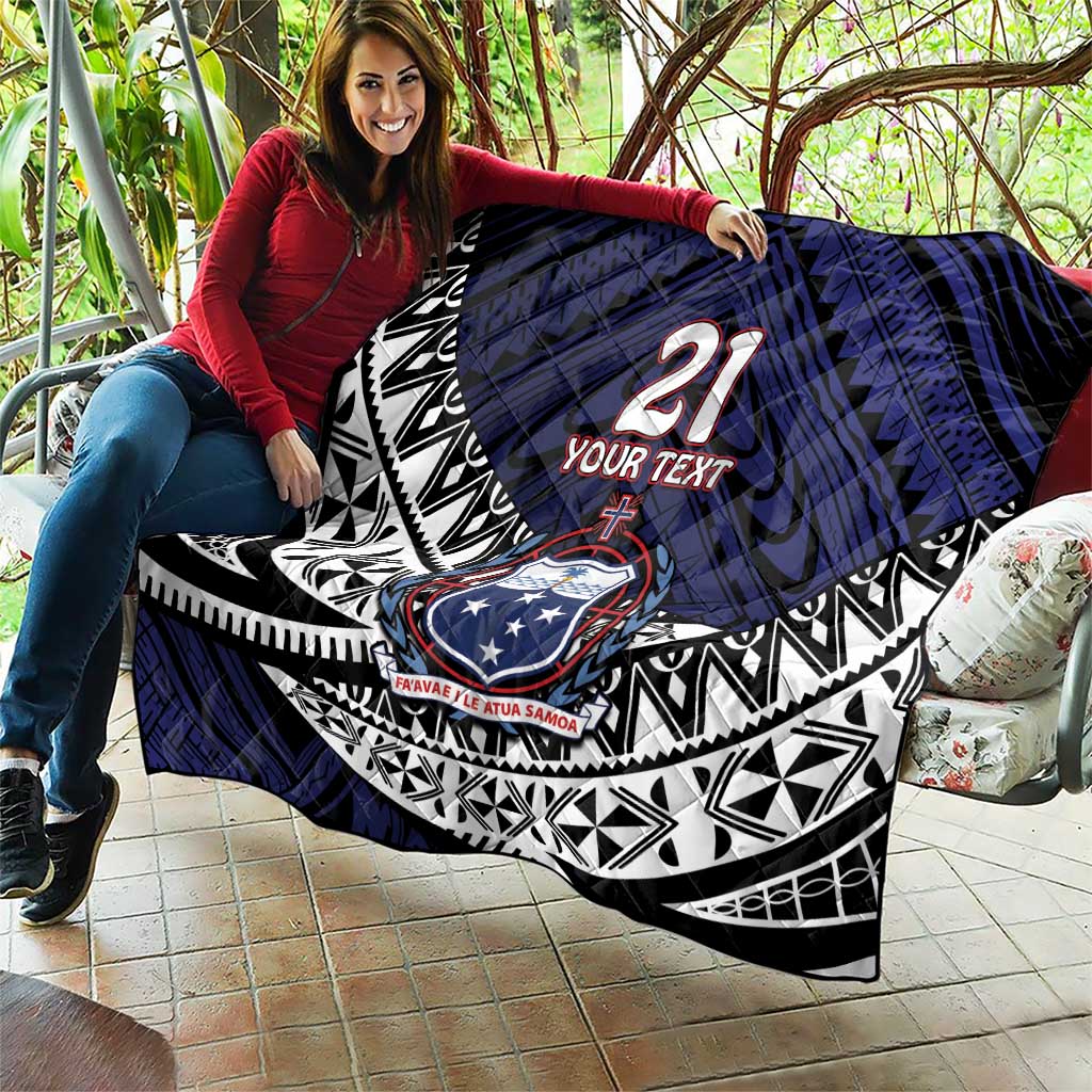 Custom Samoa Rugby Pacific Quilt Samoan Warrior Tribal Pattern LT9 - Polynesian Pride