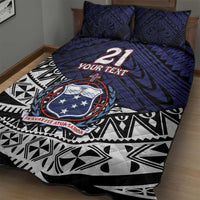 Custom Samoa Rugby Pacific Quilt Bed Set Samoan Warrior Tribal Pattern LT9 - Polynesian Pride