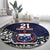 Custom Samoa Rugby Pacific Round Carpet Samoan Warrior Tribal Pattern