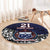 Custom Samoa Rugby Pacific Round Carpet Samoan Warrior Tribal Pattern