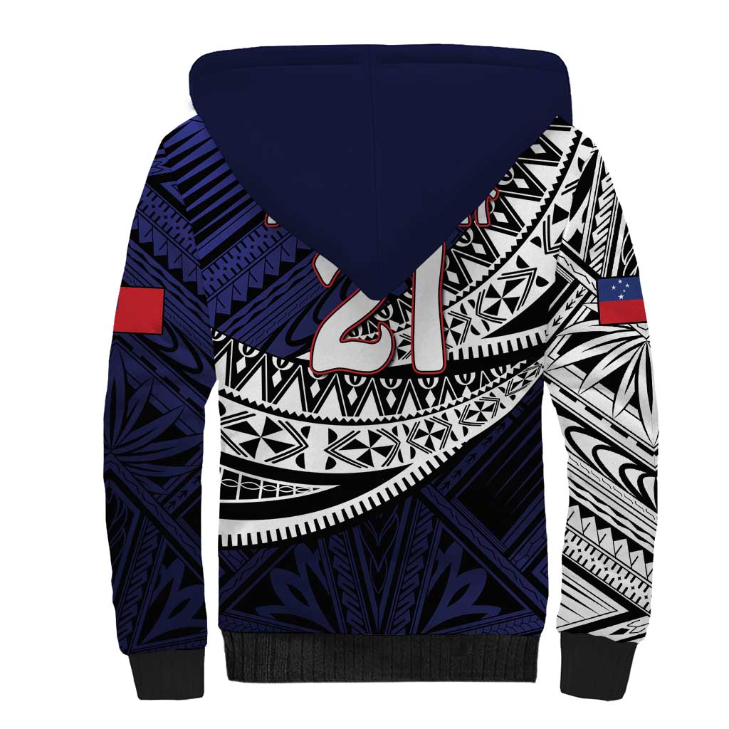 Custom Samoa Rugby Pacific Sherpa Hoodie Samoan Warrior Tribal Pattern LT9 - Polynesian Pride