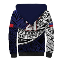 Custom Samoa Rugby Pacific Sherpa Hoodie Samoan Warrior Tribal Pattern LT9 - Polynesian Pride