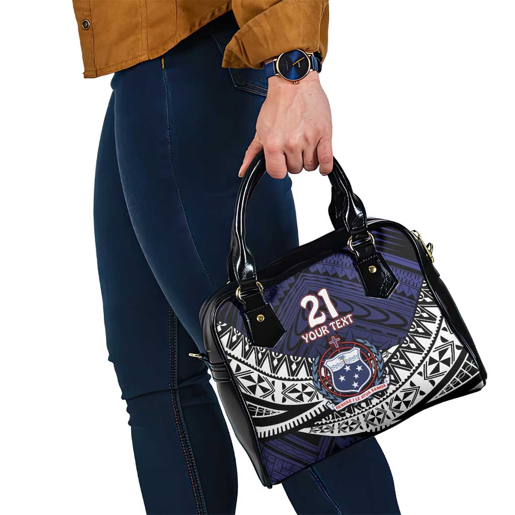 Custom Samoa Rugby Pacific Shoulder Handbag Samoan Warrior Tribal Pattern LT9 - Polynesian Pride