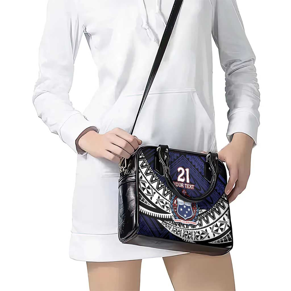 Custom Samoa Rugby Pacific Shoulder Handbag Samoan Warrior Tribal Pattern LT9 - Polynesian Pride