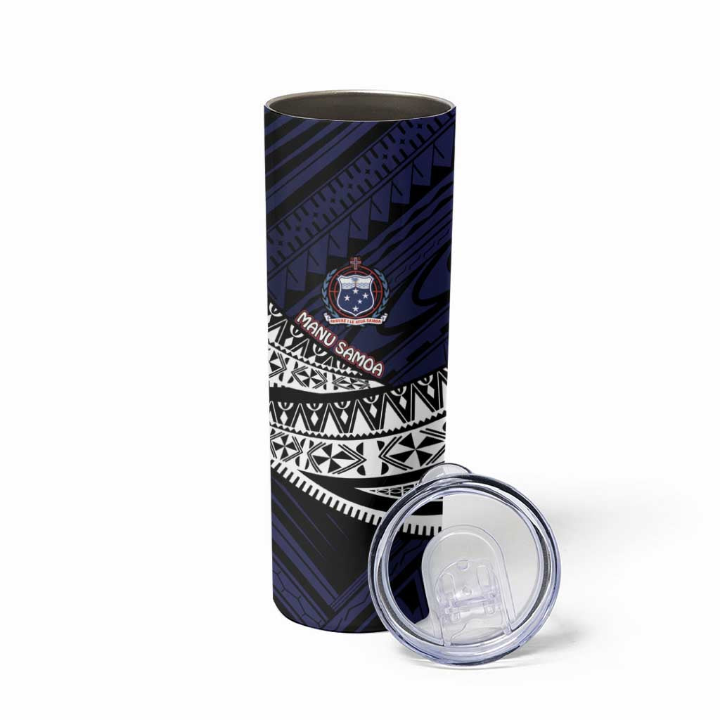 Custom Samoa Rugby Pacific Skinny Tumbler Samoan Warrior Tribal Pattern LT9 - Polynesian Pride