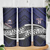 Custom Samoa Rugby Pacific Skinny Tumbler Samoan Warrior Tribal Pattern LT9 - Polynesian Pride