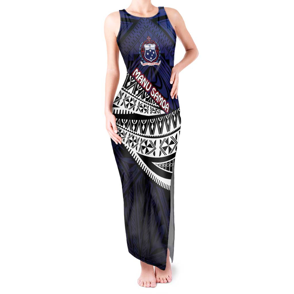 Custom Samoa Rugby Pacific Tank Maxi Dress Samoan Warrior Tribal Pattern LT9 Women Blue - Polynesian Pride