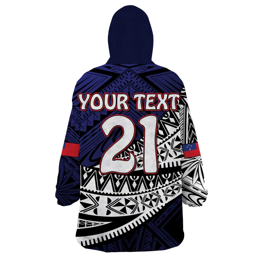 Custom Samoa Rugby Pacific Wearable Blanket Hoodie Samoan Warrior Tribal Pattern LT9 - Polynesian Pride