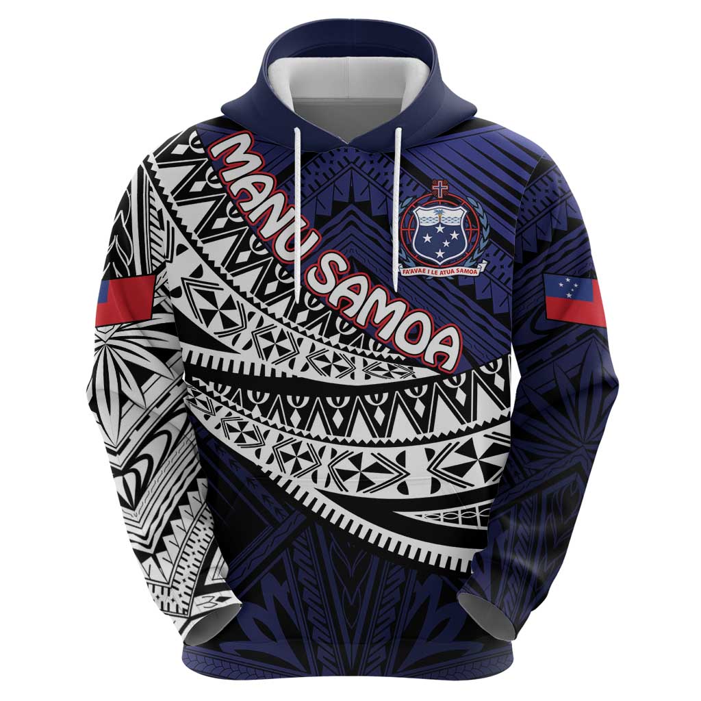 Custom Samoa Rugby Pacific Zip Hoodie Samoan Warrior Tribal Pattern LT9 - Polynesian Pride