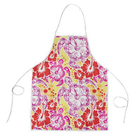 Palaka with Honu and Hibiscus Apron Hawaiian Heritage Spirit LT9 Red - Polynesian Pride